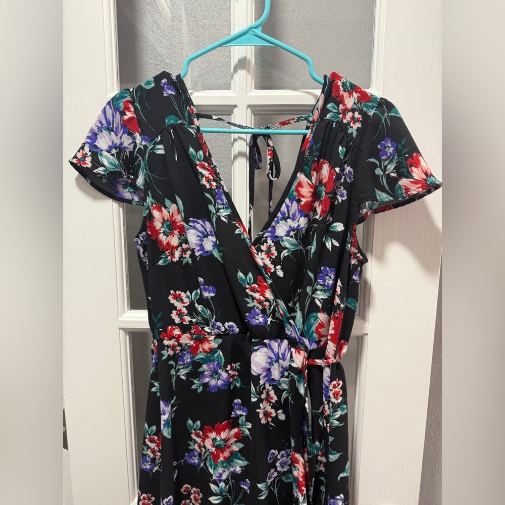 Xhilaration Floral Print Wrap Dress - Picture 6 of 11